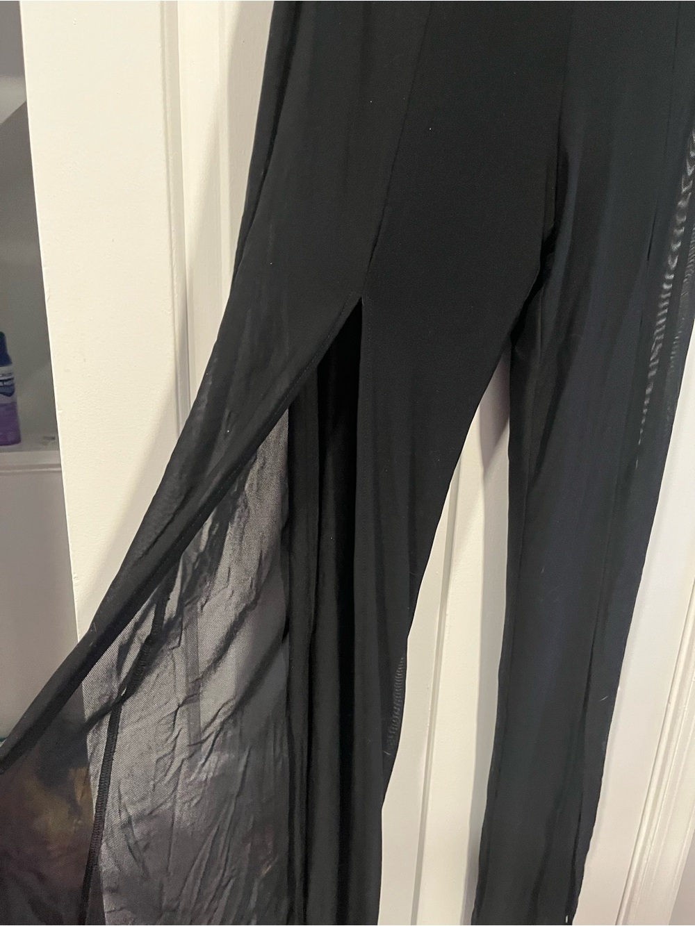 NWT High waisted Latin dance practice snd performance mesh  Wide-Leg Pants - Picture 10 of 12